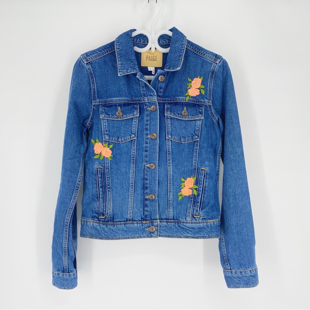 PAIGE Women's Rowan Denim Jacket-Indigo Rosemont Patch Small